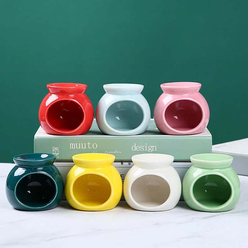 Brûleur d'huile essentielle en céramique, Mini bougeoir d'encens, artisanat en céramique coloré, diffuseur d'aromathérapie, décoration de maison