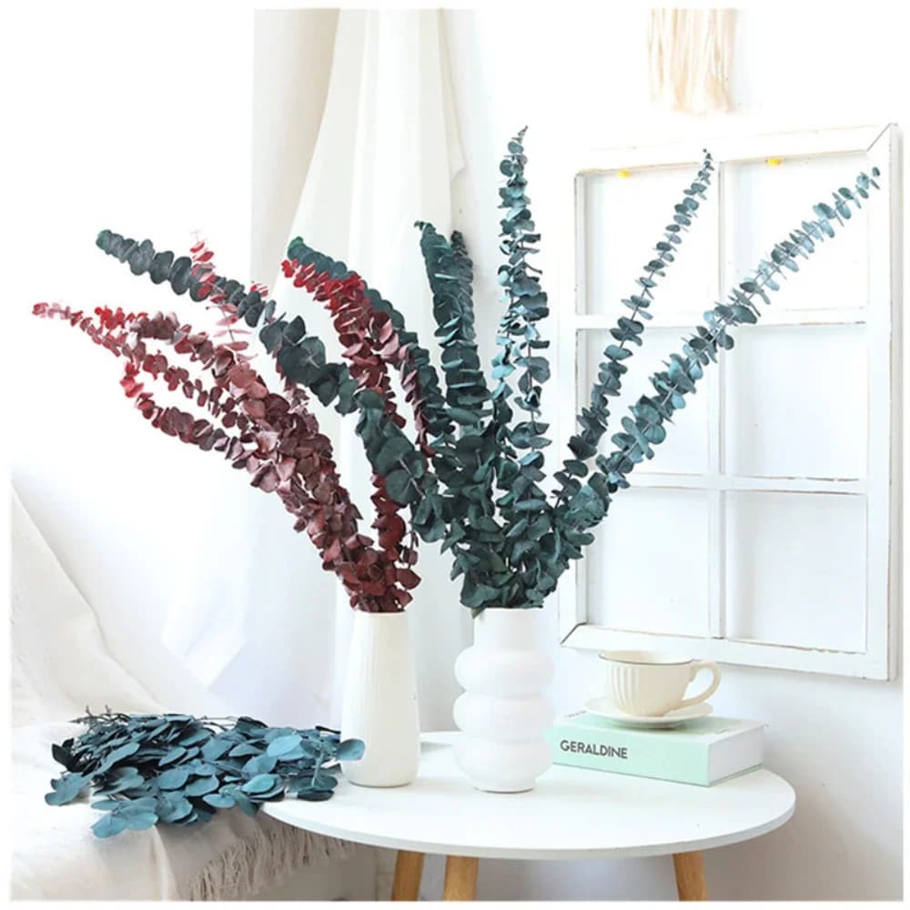 Bouquet de fleurs séchées en feuilles d'eucalyptus, Bouquet de table, fleurs de mariage, décoration de la maison, accessoires pour la maison, plantes de table