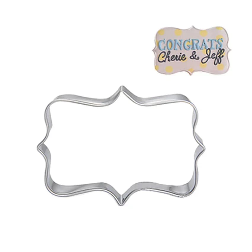 Moule à Biscuits au Sucre en Acier Inoxydable, Découpeur de Plaque, Cadre Ovale, Carré, Rectangle, Barrage, DIY, 3 Pièces
