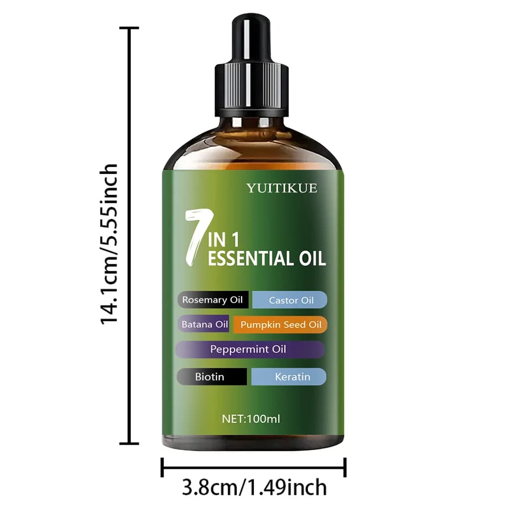 Huile capillaire 7 en 1 - L'huile capillaire haute brillance qui peut être absorbée rapidement et nourrit en profondeur les cheveux, l'adhésive forte et élastique.