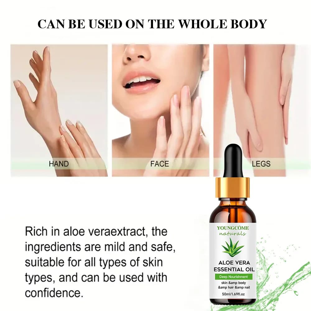 YOUNGCOME Huile essentielle hydratante pure à l'aloe vera