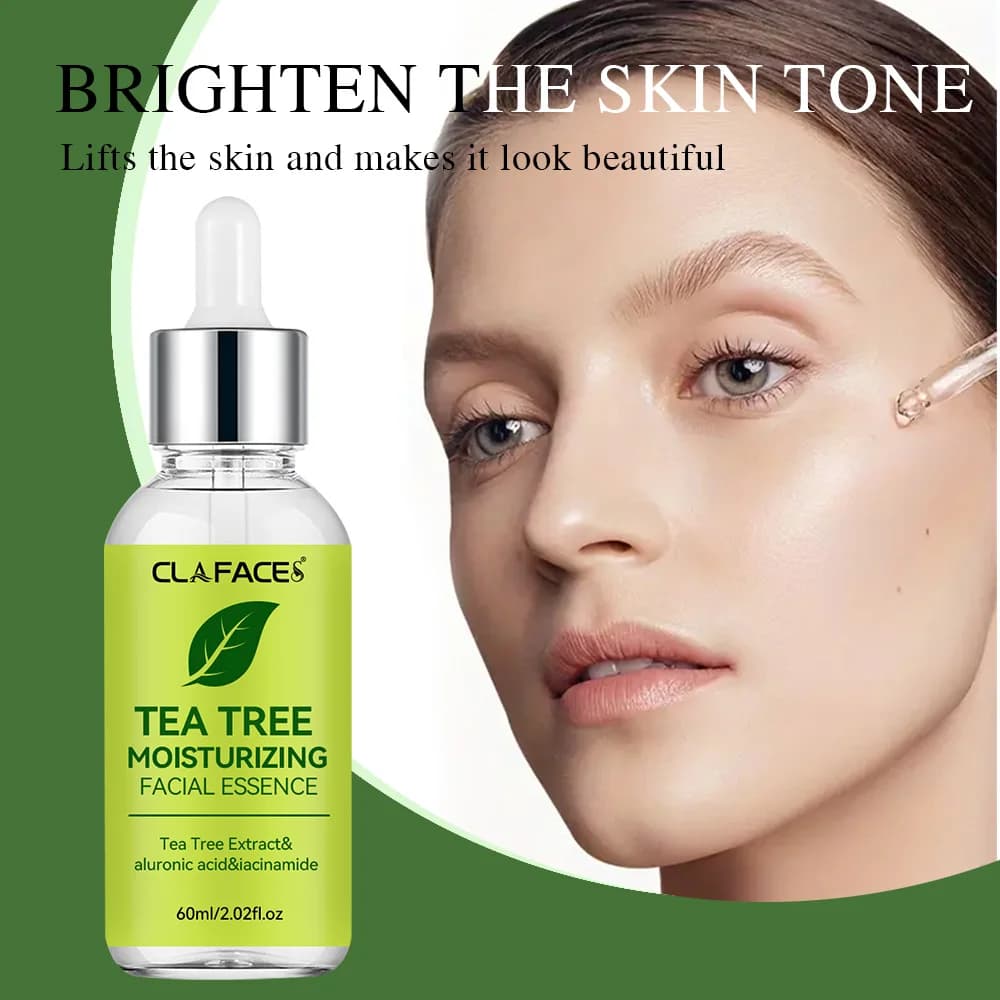 YOUNGCOME Huile d'arbre à thé Essence pour le visage Serre la peau, blanchit et estompe les taches, adaptée à toutes les saisons