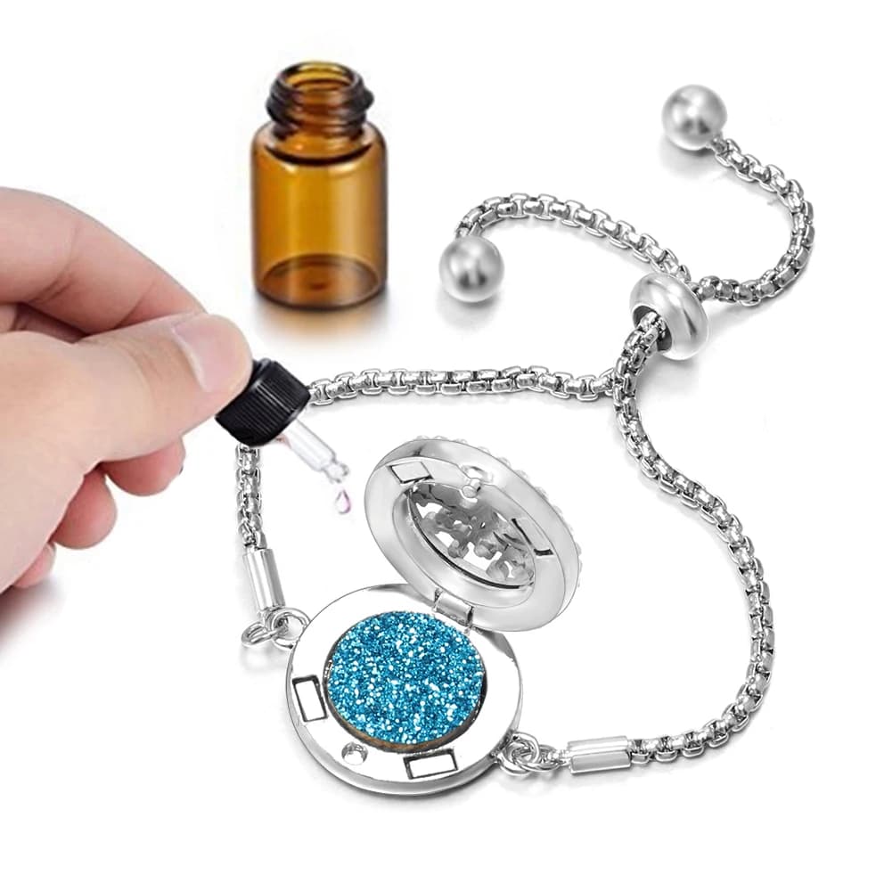 Bracelet d'Aromathérapie avec Médaillon Diffuseur d'Arbre de Vie
