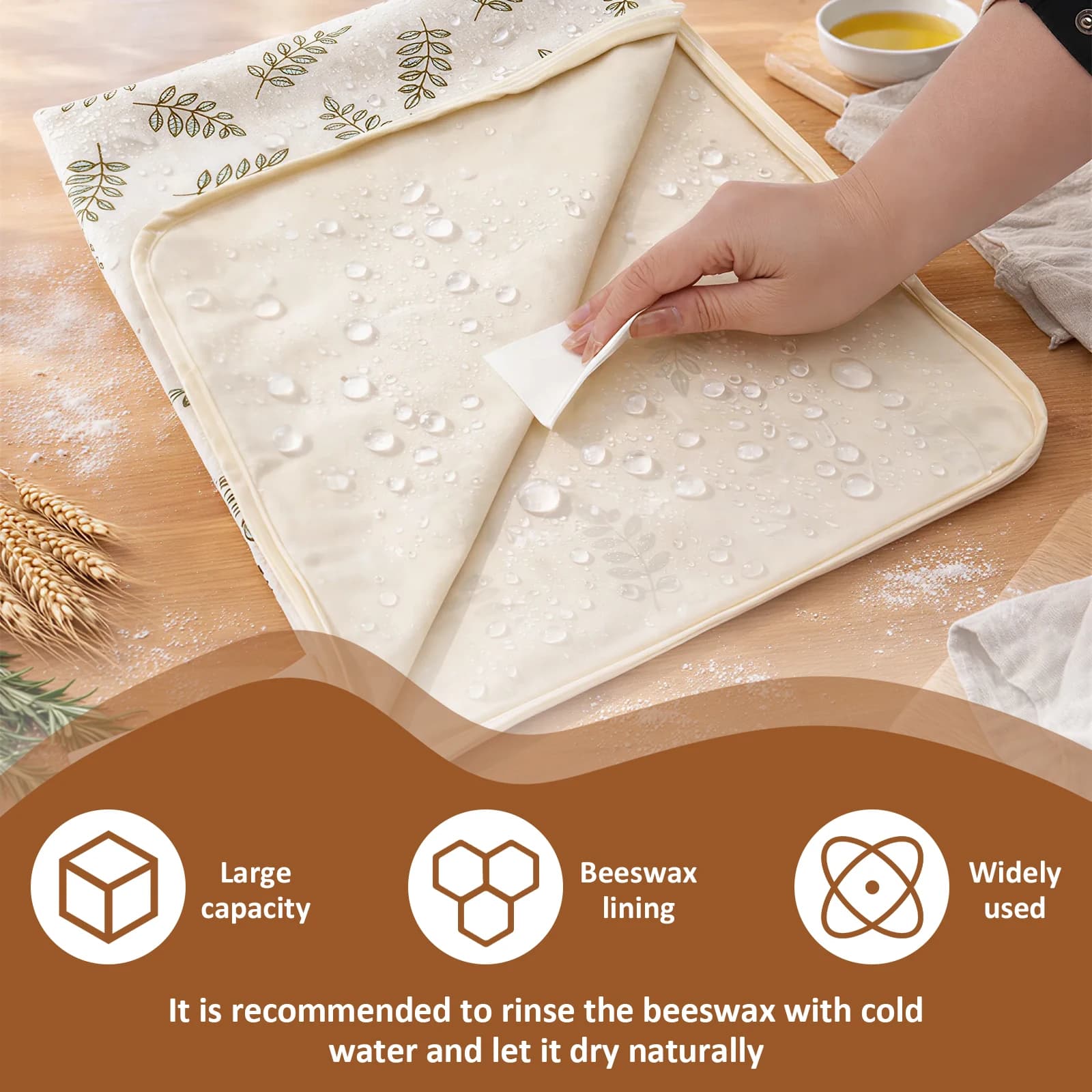 Sacs à pain en lin et cire d'abeille, réutilisables, de qualité alimentaire, pour sandwichs, pour conserver la fraîcheur du pain, pour pain à la levure maison, 2 pièces