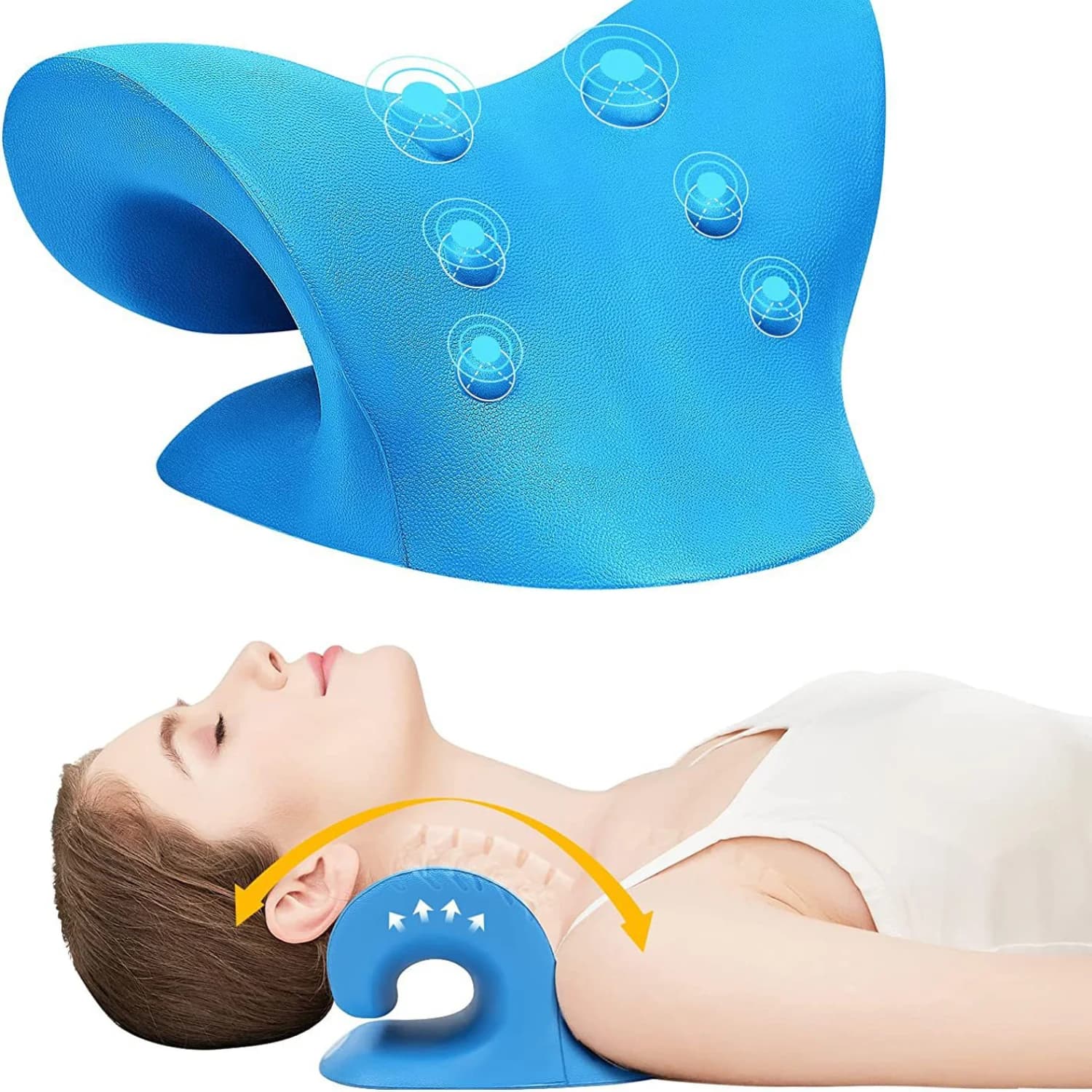 Civière de cou et d'épaule, relaxant, dispositif de Traction chiropratique cervicale, oreiller de Massage pour soulager la douleur, alignement de la colonne cervicale