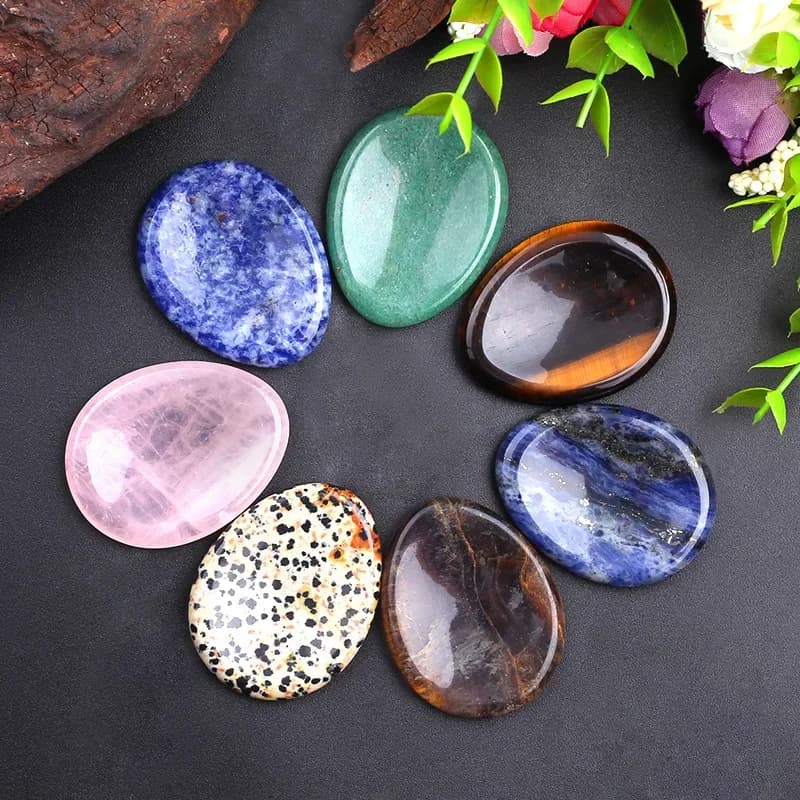 Pierres de Massage du pouce, belles sept chakras, cristal de guérison, succès, santé, richesse, Reiki, énergie domestique, pierres précieuses pour oublier les pierres de préoccupation