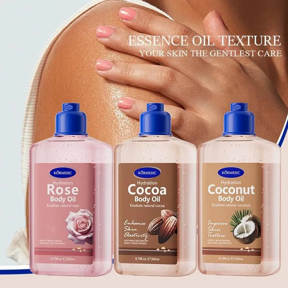KORMESIC huile corporelle hydratante au noix de coco Massage essentiel dans le corps soins de la peau huile de Massage anglaise huile corporelle J0L1