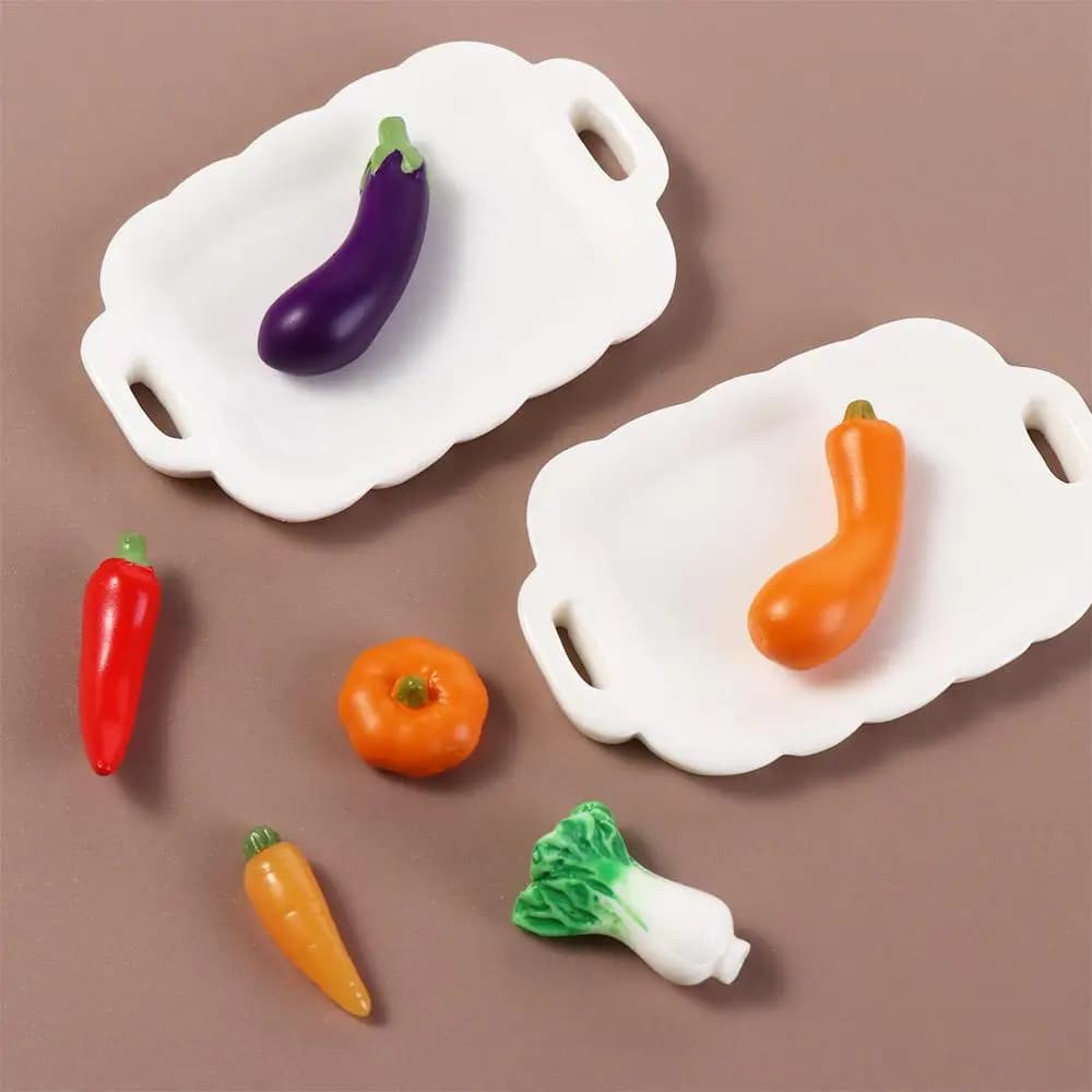 Modèles miniatures de nourriture 1:12 : Chou, Ail, Tomate, Poivron, Légumes et fruits artificiels, Carotte, Jouets de cuisine