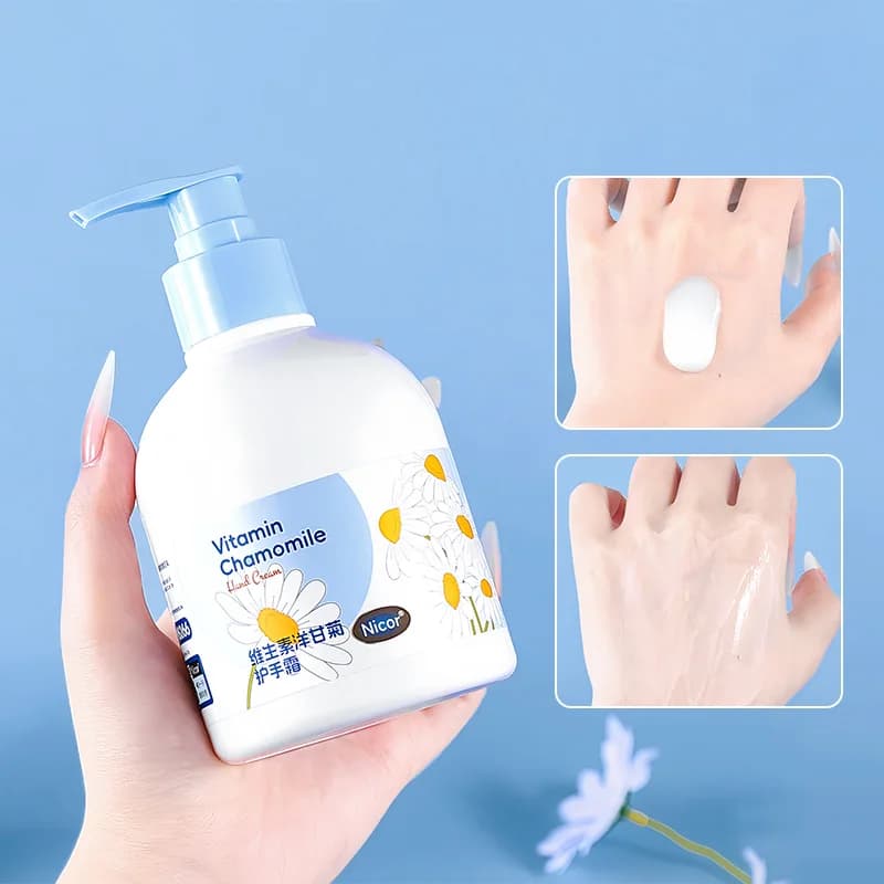 Nicor Crème pour les mains à la vitamine et au camomille, hydratante et hydratante pour prévenir la sécheresse et les fissures