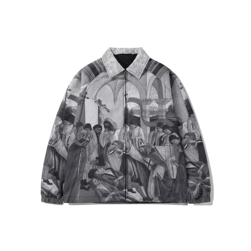 Nouvelles vestes décontractées fines à imprimé style peinture à l'huile pour homme