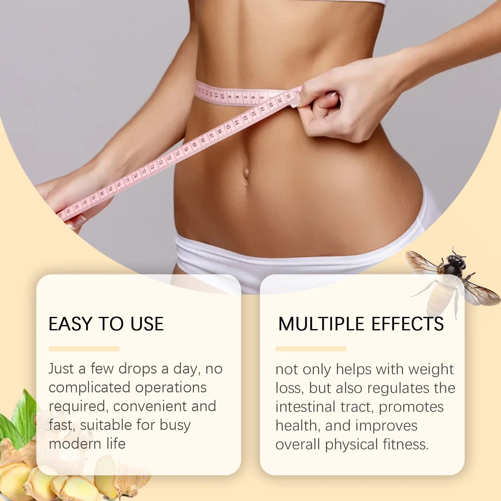 Houkea Sérum pour le corps au venin d'abeille Soin doux Hydrate, raffermit et hydrate Lifting de la peau Sérum de soin de massage corporel léger
