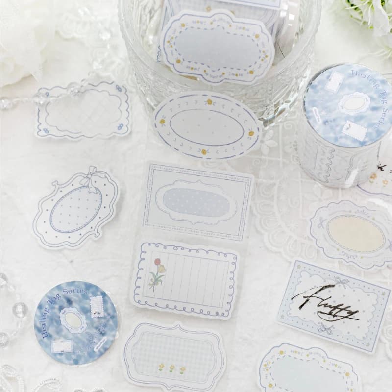 6 rouleaux de bandes Washi de la série Healing Tag, autocollants pour scrapbooking, cadres vintage, matériel pour journalisation et fournitures de scrapbooking DIY
