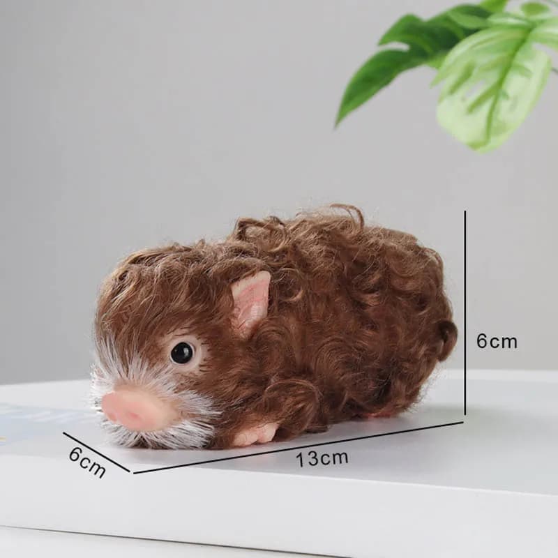 Nouvelle Simulation Animal cochon jouets pour animaux de compagnie mignon brun cheveux bouclés cochon jouets réaliste doux Reborn poupée cochon enfants jouer maison jouets cadeaux