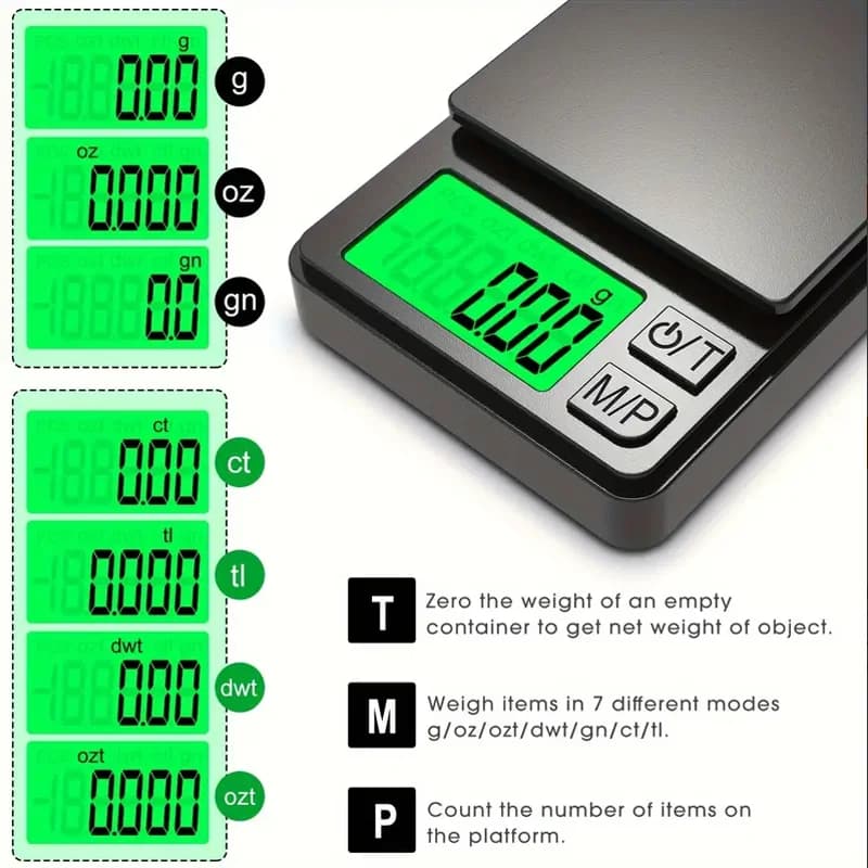 Mini balance de poche de précision avec écran LCD rétro4.2, balance numérique pour grammes, aliments, bijoux, onces, céréales, voyage, 1000g x 0.1g