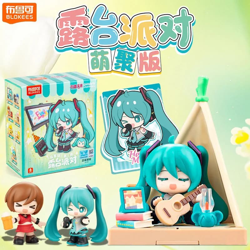 Authentique Blokee Hatsune Miku Cute Gathering Edition Vol.1 Rooftop Party Blind Box Figurine Anime Boîte Mystère Modèle Ornement Cadeau