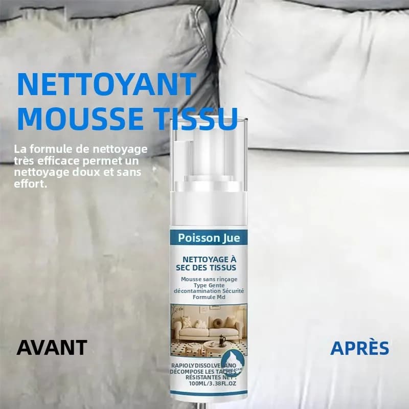 Spray nettoyant pour canapé en tissu, puissant détachant pour le nettoyage domestique, idéal pour le salon, les coussins de canapé, les oreillers, les tapis et les tissus d'ameublement, nettoyage en p