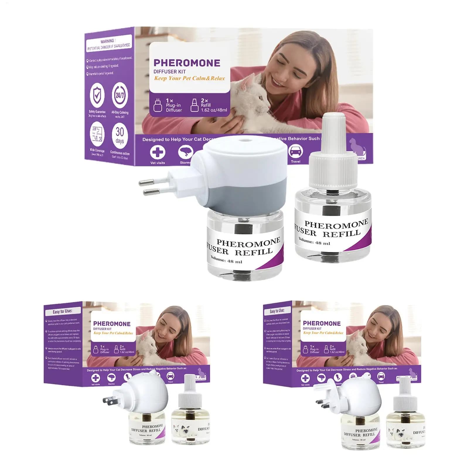 Diffuseur de phéromone pour animaux de compagnie pour apaiser les chats
