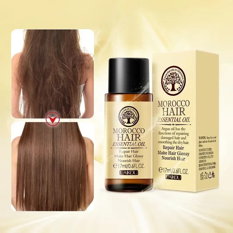 Huile essentielle d'argan pure marocaine pour les types de cheveux secs, produits de soin multifonctions pour femmes