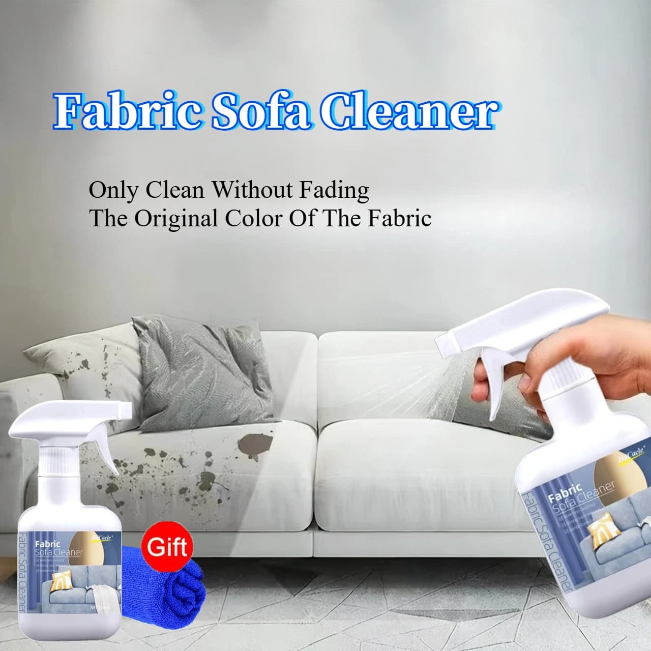 Nettoyant à sec pour canapé en tissu, dissolvant efficace des taches, nettoie et sans résidus, dissolvant de taches pour matelas et rideaux en tissu
