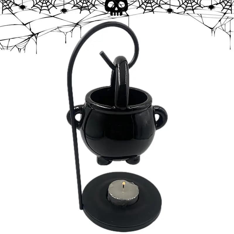 Chaudron de sorcière suspendu, brûleur d'huile, Pot de caldoron de sorcière, bougeoir, diffuseur d'huile essentielle brûlante d'encens pour la décoration de la maison