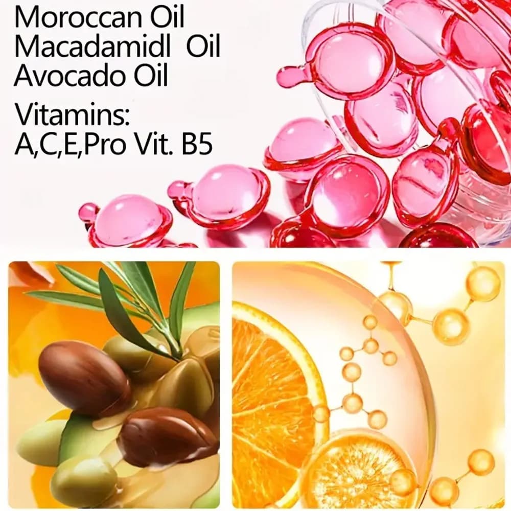 Huile d'argan d'arvazallia pour le traitement des cheveux, traitement et revitalisant, 80 Capsules, réparation des cheveux, huile capillaire Portable adaptée