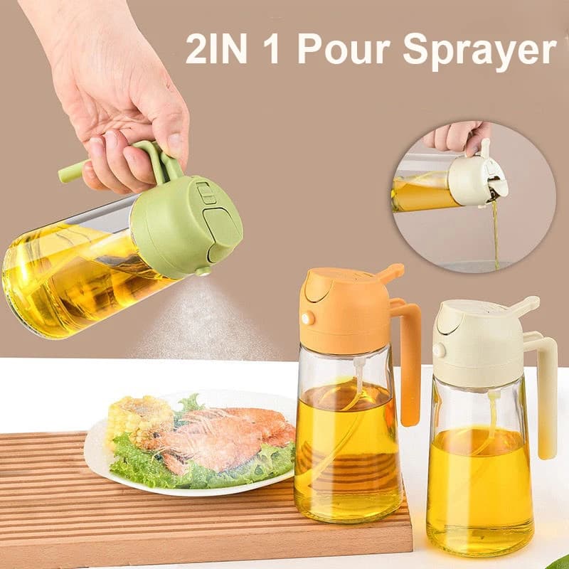 Pulvérisateur d'huile de pulvérisation, vaporisateur d'huile de Cruet, huiles de cuisine à double usage, bouteille de pulvérisation d'huile d'olive, friteuse à Air, salade, barbecue, cuisson de cuisin