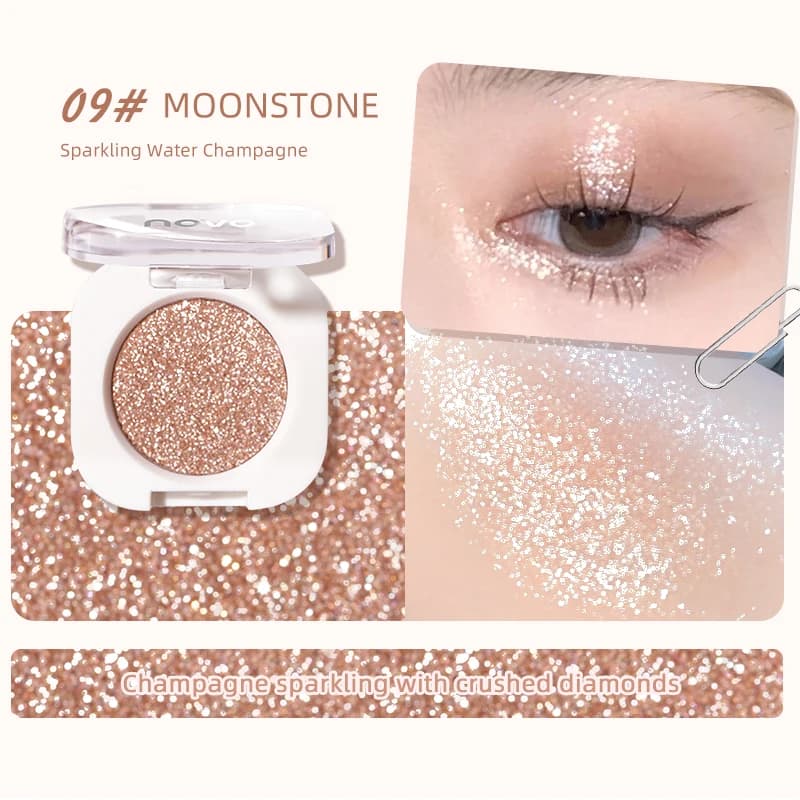 Diamant argent fard à paupières durable imperméable Monochrome brillant maquillage des yeux Palette miroitant mat gris rose marron ombre à paupières Cosmeti