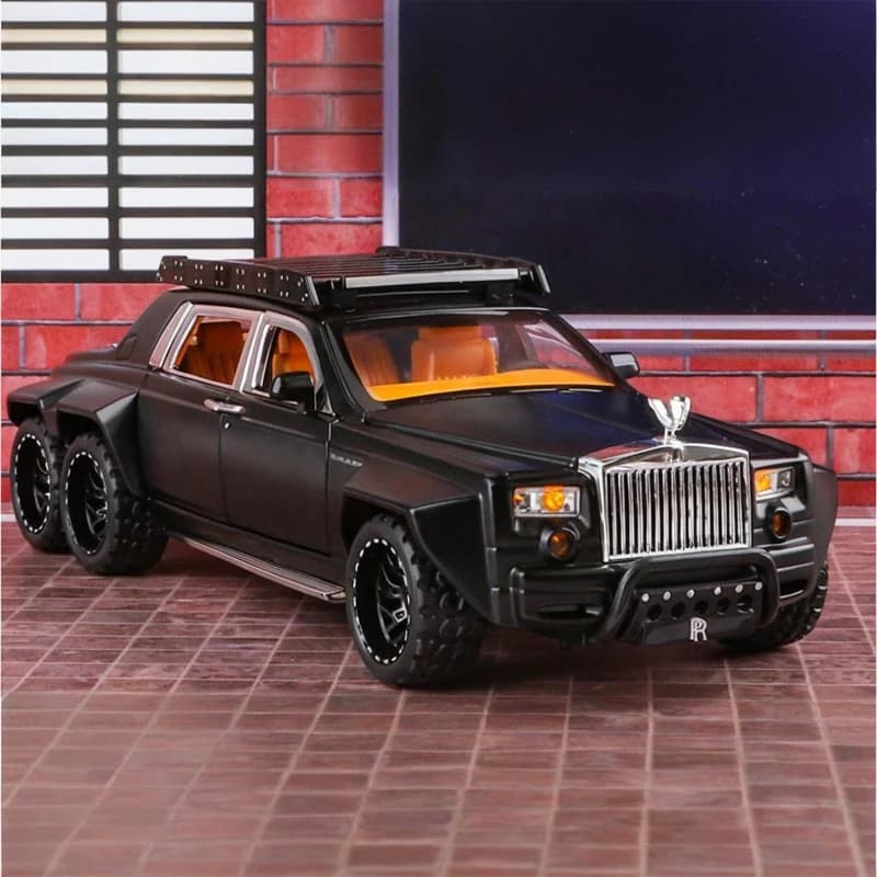 1:32 Rolls Royce Phantom 6X6 Modifié Alliage Moulés sous Pression En Métal Modèle De Voiture Son et Lumière Enfants Jouet De Voiture Cadeau D'anniversaire Mini GT Garçons