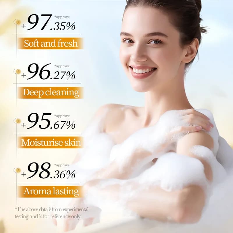 Gel douche hydratant à l'osmanthus 530 ml, gel douche hydratant et rafraîchissant à l'aloe vera avec un parfum longue durée