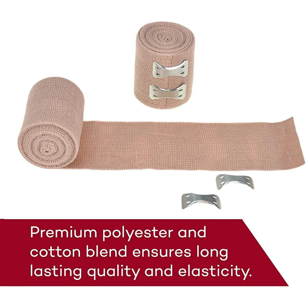 1 rouleau de bandage élastique de qualité supérieure – Bandage à compression solide avec clips supplémentaires pour le sport, les entorses, le poignet, la cheville et le pied