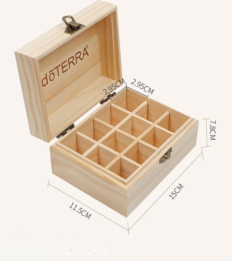 Pour DoTERRA boîte de rangement d'huiles essentielles en bois boîte de rangement à 12 compartiments 15ML boîte d'affichage d'huiles essentielles à 12 compartiments