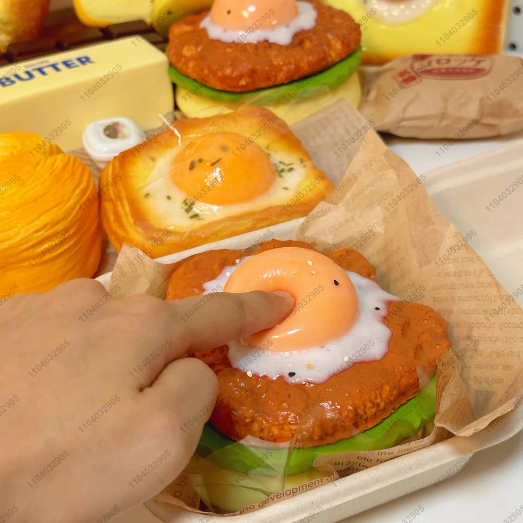 Big Burger Squishy Jouet à presser pour pain de hamburger de bœuf à montée lente - Jouet de relaxation des mains à libération du stress à rebond lent en couches