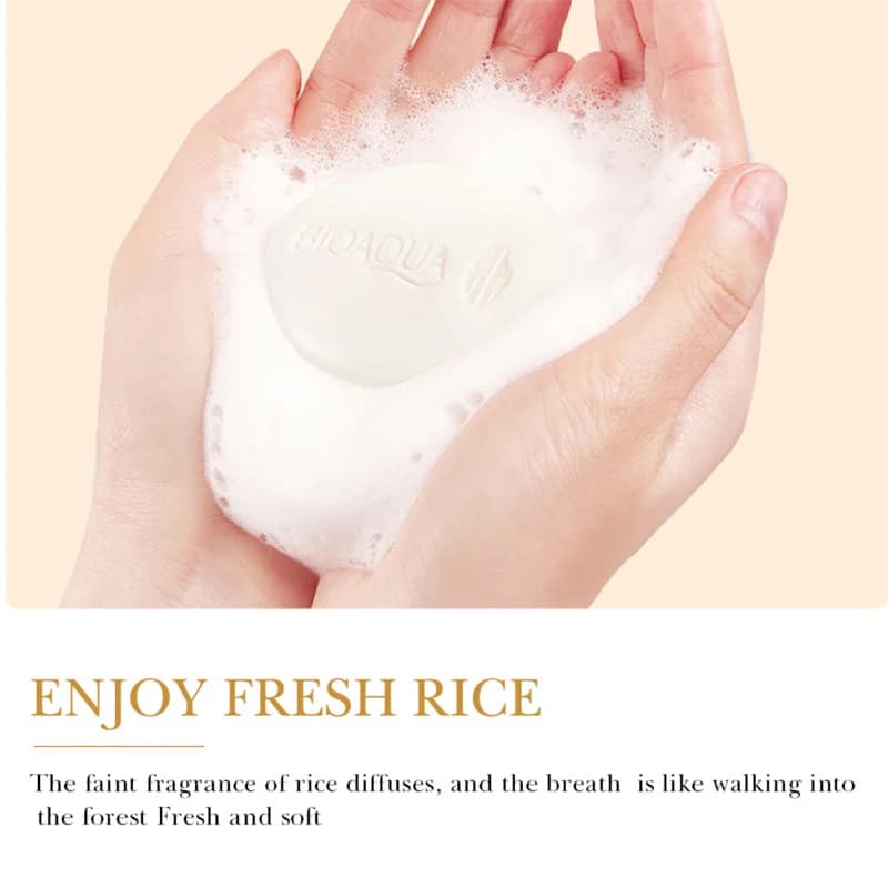 Savon au plasma de riz, savon pour le visage et le bain, savon fait à la main aux huiles essentielles, contrôle de l'huile de bain et de douche, hydratant et hydratant, 100 g/boîte