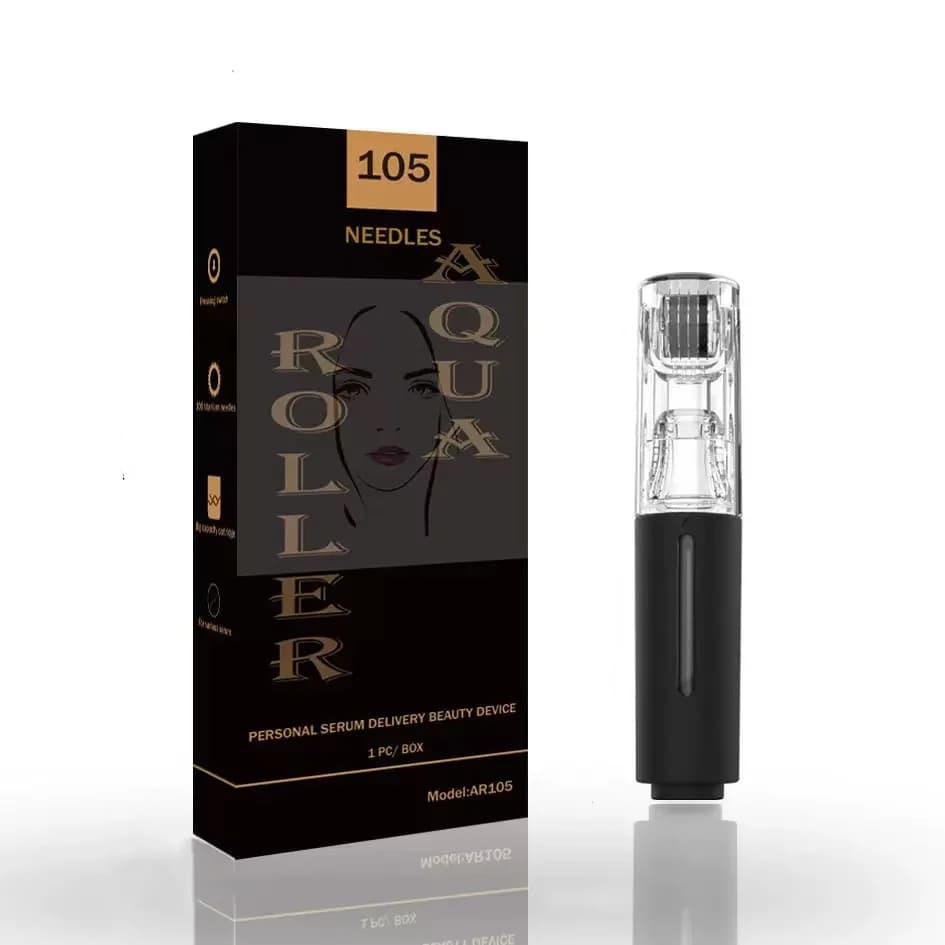 Rouleau dermique en titane à 105 aiguilles, 0,25 mm, rouleau hydratant, rehausseur de lèvres, adapté aux lèvres, au visage, aux cheveux, à un usage domestique, outil de beauté