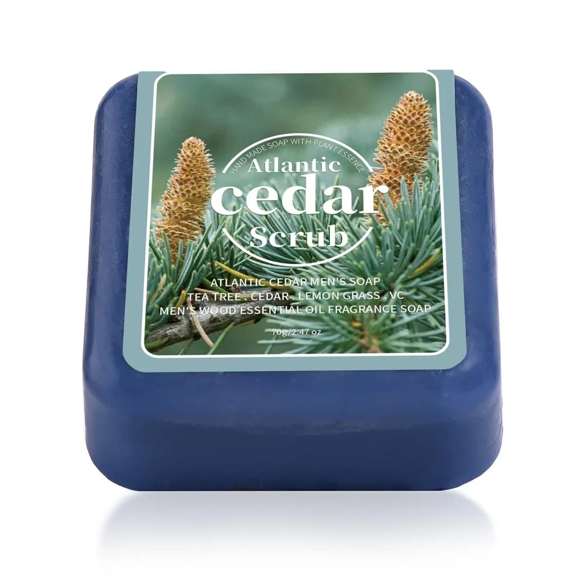 Savon à l'huile essentielle de cèdre pour hommes, savon de voyage portable pour hôtel, nettoyage en profondeur, parfum boisé, savon fait à la main, savon pour le visage et le corps