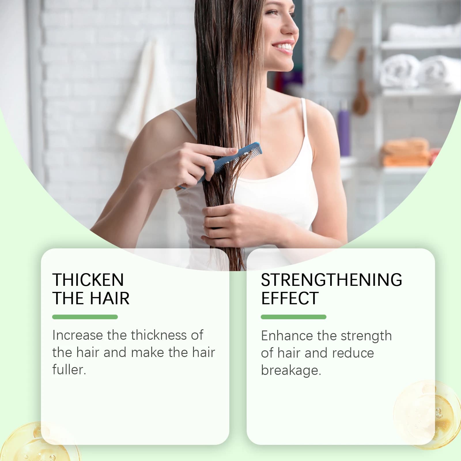 HOEGOA Shampoo à la kératine hydrolysée de romarin 100 ml, favorise la croissance des cheveux, réduit la casse et les pointes fourchues, hydratation intense