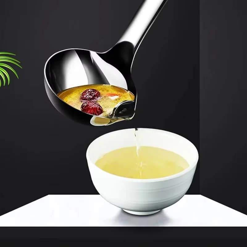 Séparateur d'huile louche à soupe piège à graisse en acier inoxydable longue cuillère passoire