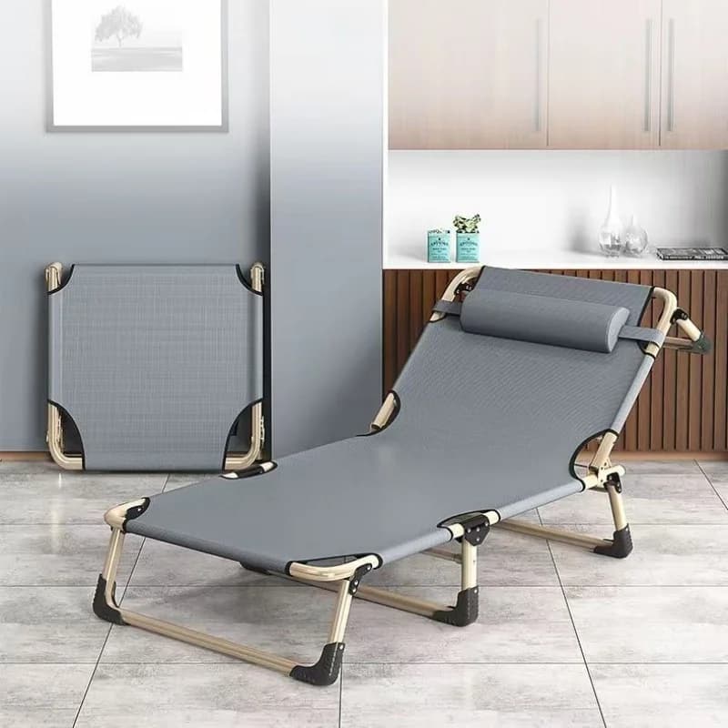 Lit pliant lit simple maison lit de sieste simple bureau lit de sieste en plein air chaise inclinable multifonctionnelle quatre vitesses réglables