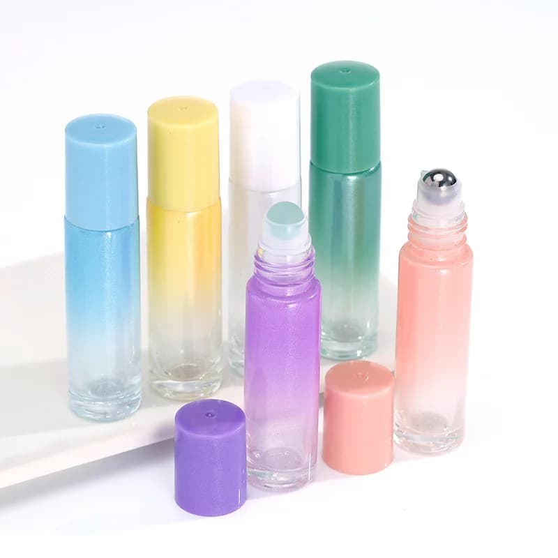 Flacons à bille rechargeables en verre avec bille métallique, pour parfum et aromathérapie, idéal comme cadeau