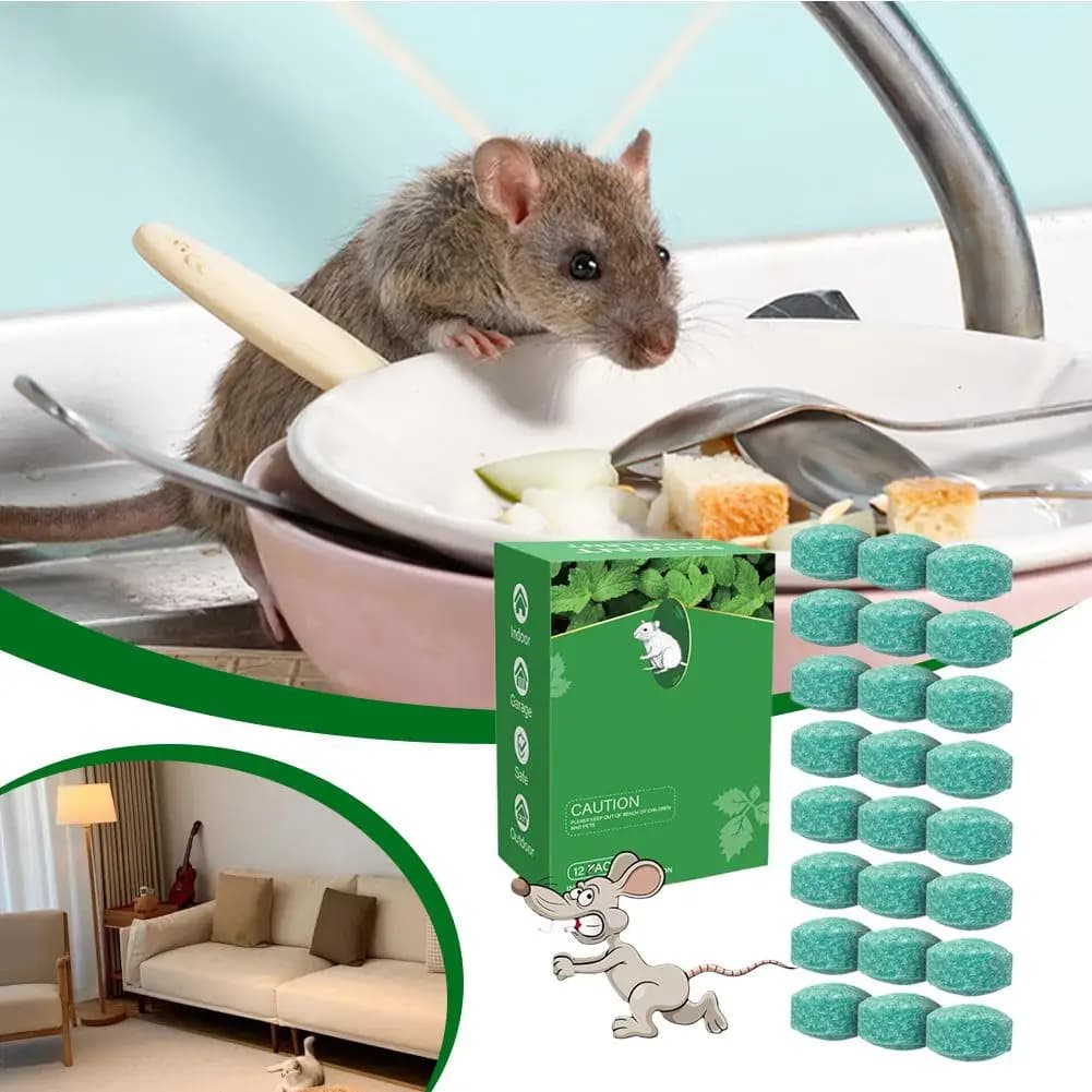 Répulsif pour souris domestique, pilules Anti-rat, huiles essentielles végétales, piège répulsif pour insectes en plein air, boule de camphre, 12 pièces