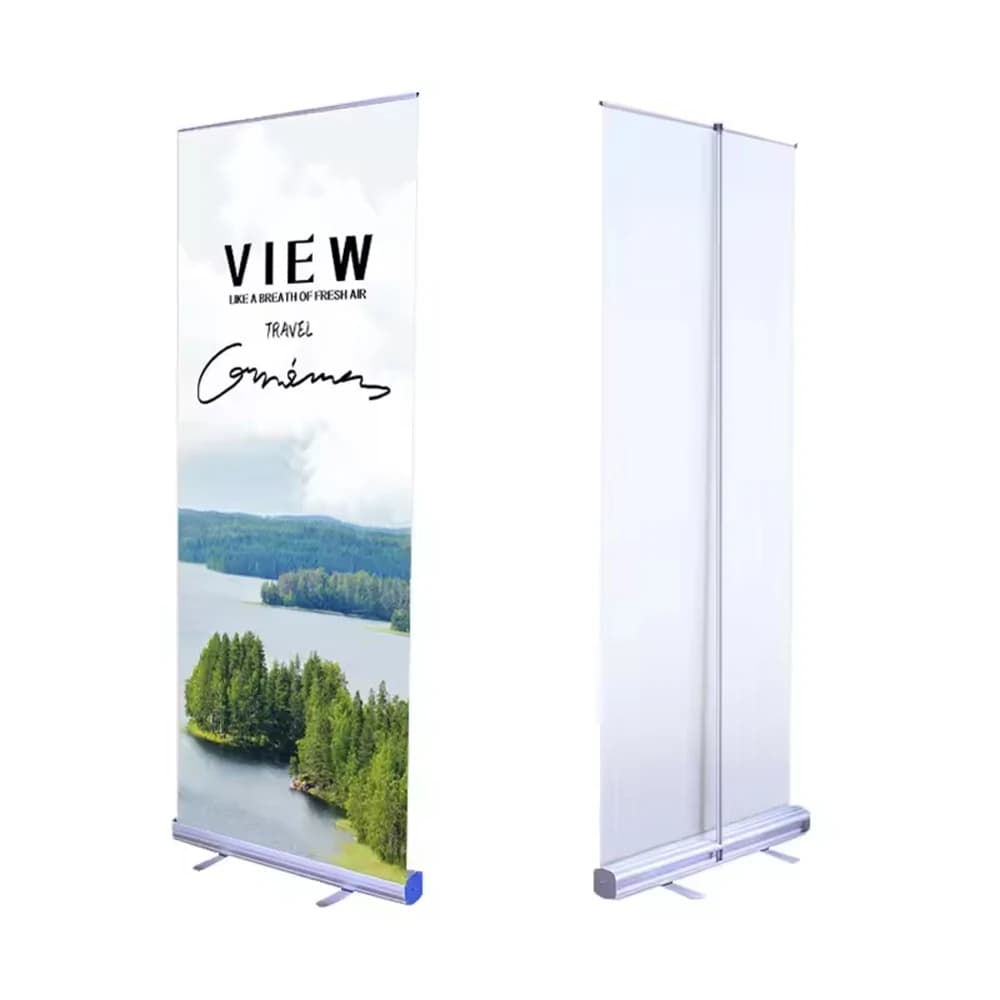 Bannière enroulable personnalisée 78x200cm, support rétractable en aluminium, panneau publicitaire personnalisé pour salon professionnel, magasin et bureau