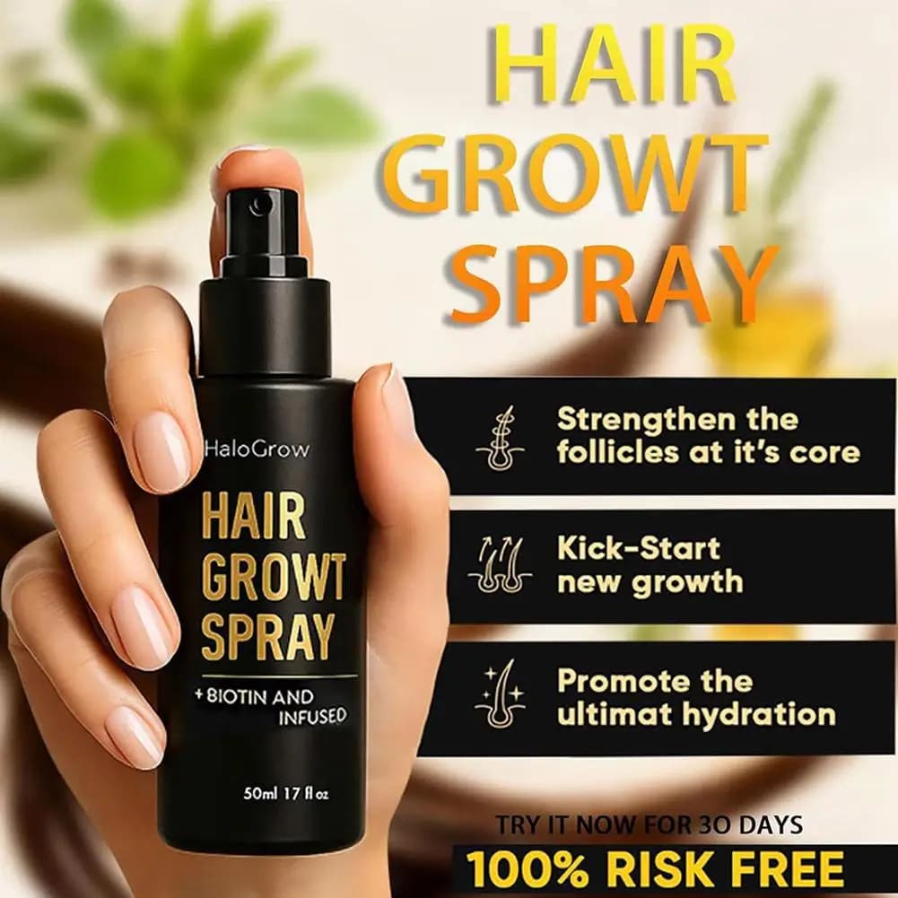 Spray de croissance des cheveux 50ml, favorise la santé des follicules pileux, production de mélanine, traitement d'épaississement des cheveux pour hommes et femmes, soins capillaires