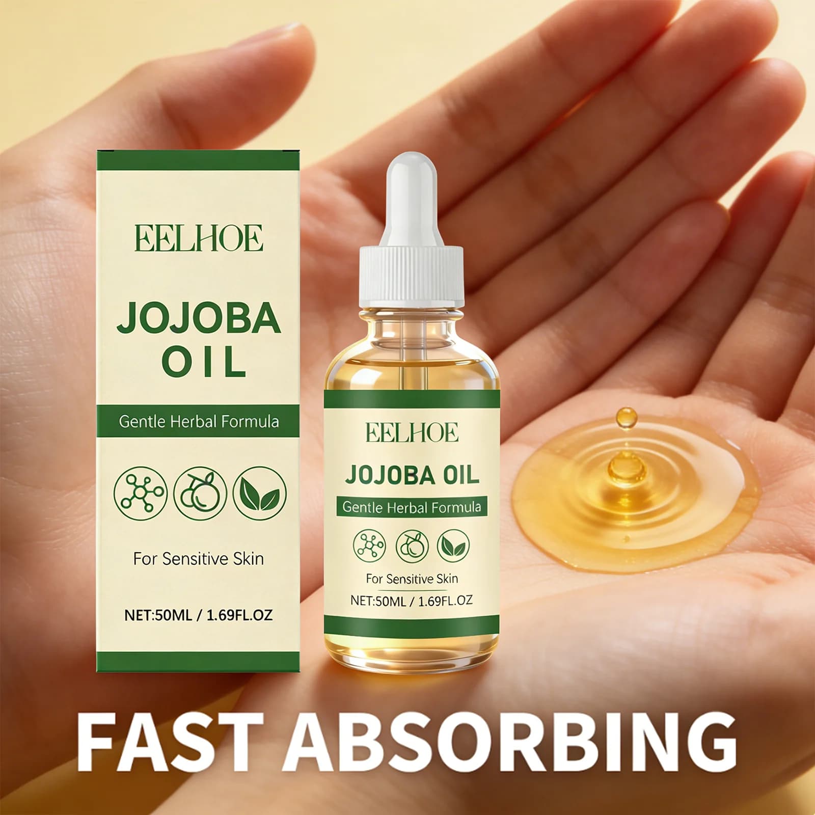 Huile Essentielle Végétale Nourrissante Adoucissante pour la Peau Améliore l'Élasticité Lisse les Cheveux Réduit les Frisottis Hydratante Huiles de Jojoba pour Massage