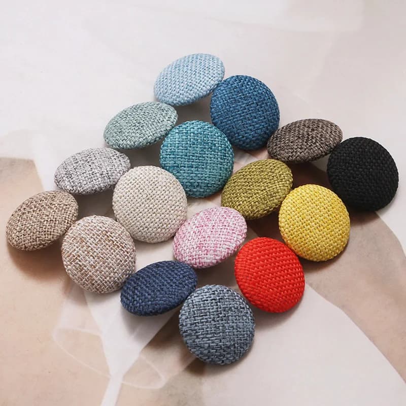 Lèvent de gril en lin bricolage, bouton rond, accessoires décoratifs pour vêtements, coussin de couture, manteau, nouveau