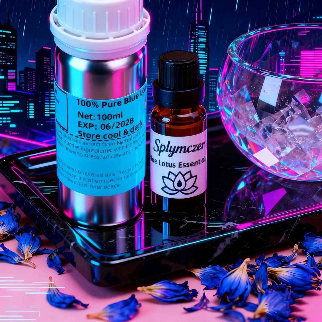 Huile de Lotus bleu naturel d'aromathérapie pour un sommeil profond et une pression relaxante, purifiant les soins de la peau et la fabrication de bougies de savon de parfum à la maison