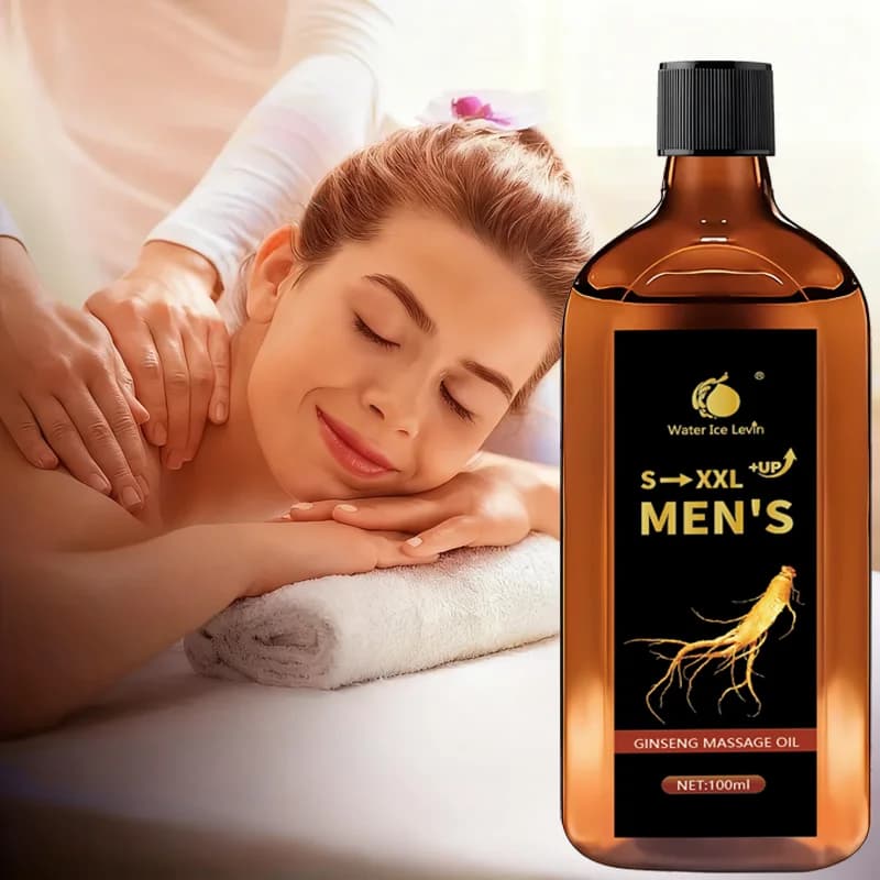 S-XXL + UP Huile de massage au ginseng pour hommes au beurre de karité - Hydrate et raffermit la peau, augmente l'humidité