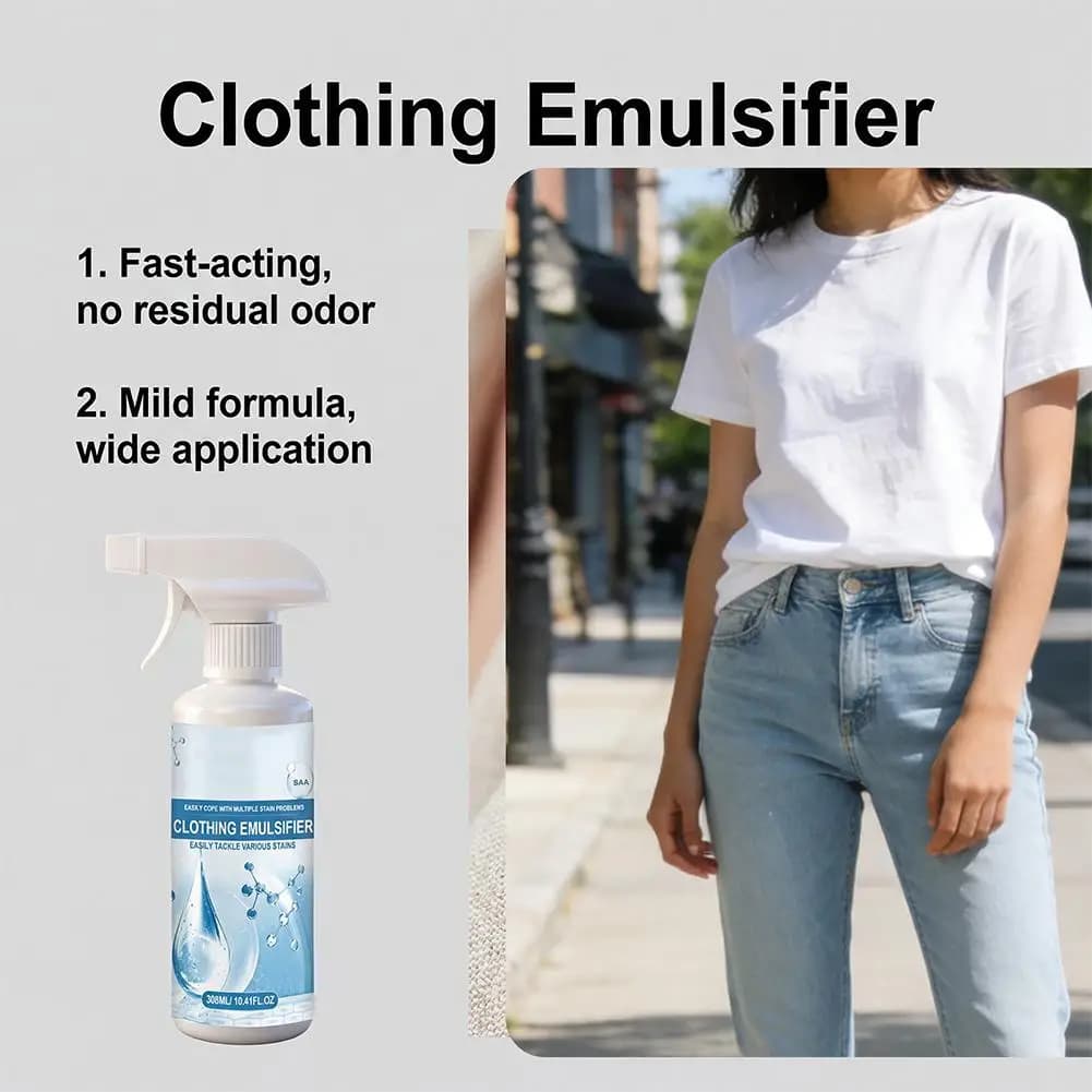 Spray émulsifiant pour vêtements 300 ml, détachant pour tous les tissus | Nettoyant puissant pour les taches tenaces et les graisses pour la lessive à domicile et l'usage quotidien