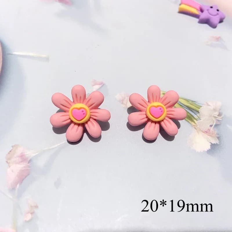 10 pièces arc-en-ciel fleur couronne nuage mignon planaire résine bricolage artisanat fournitures coque de téléphone décor à la maison matériel pince à cheveux accessoires