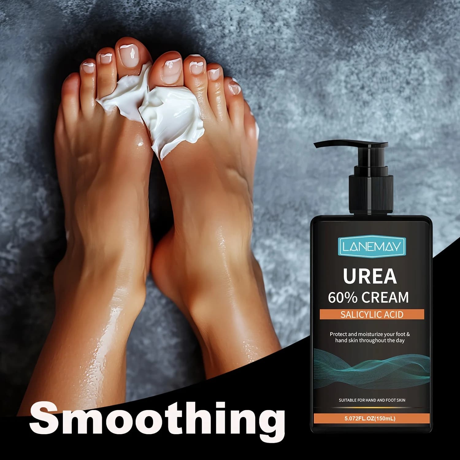 Crème d'urée 60% à l'acide salicylique - Hydratante intensive pour peaux sèches, rugueuses, formule non grasse - Idéal pour les mains et les pieds