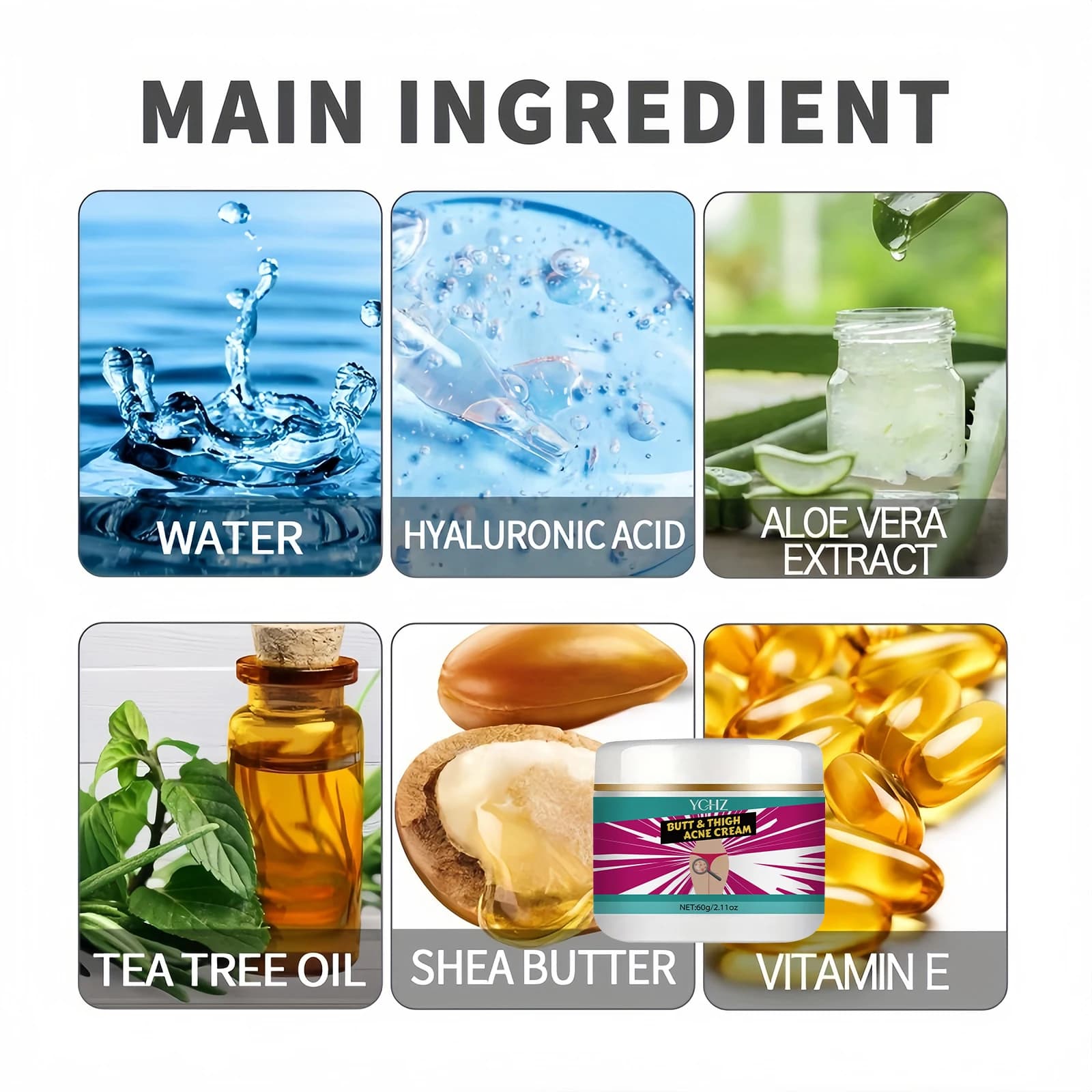 Crème raffermissante pour les fesses, crème de massage pour des fesses sexy, réduit les irrégularités, estompe les lignes, crée des fesses lisses et belles, crème de massage liftante pour les fesses,